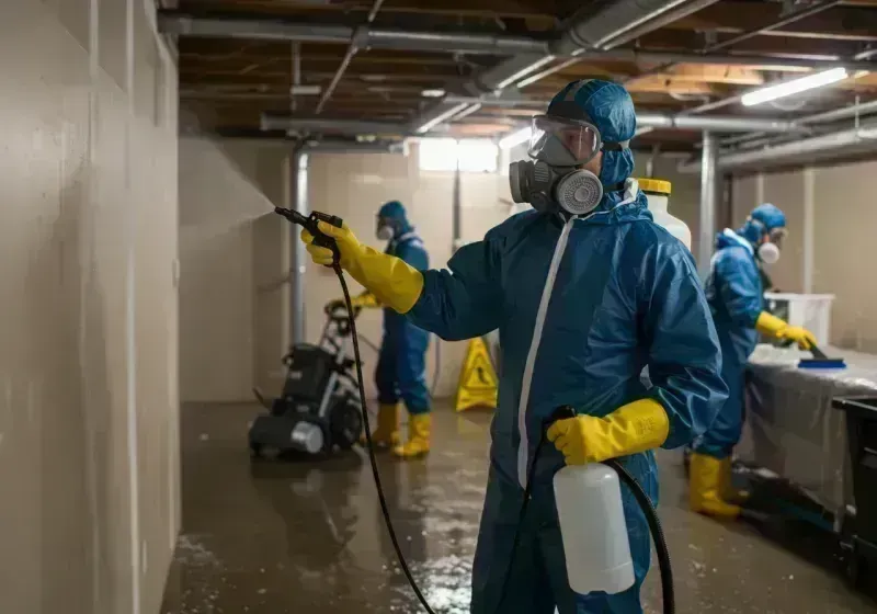 Basement Sanitization and Antimicrobial Treatment process in Albany Park, IL